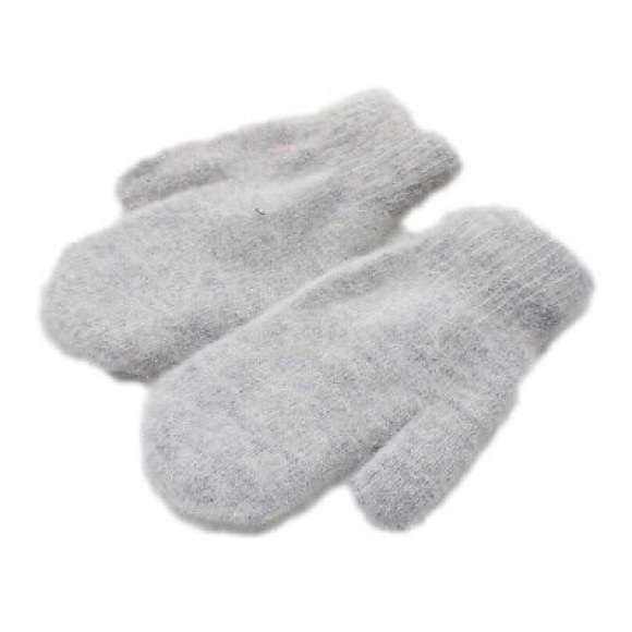 Anthropologie Light Blue Angora Mittens - Picture 1 of 6